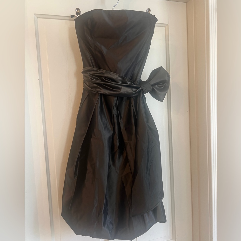 Zara Bubble Skirt Gray Strapless Party Dress